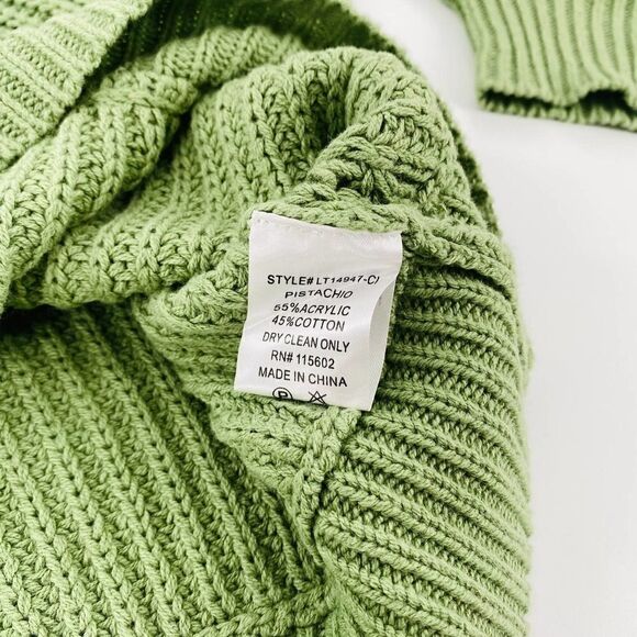 LUSH Open Stitch V-Neck Oversized Sweater In Pistachio Size Small - Picture 11 of 11